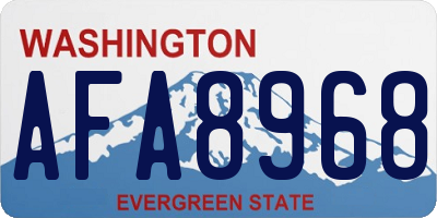 WA license plate AFA8968