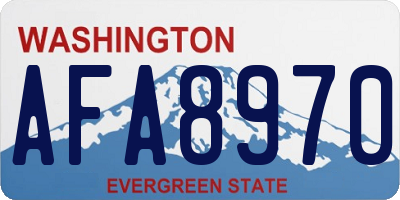 WA license plate AFA8970