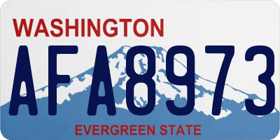 WA license plate AFA8973