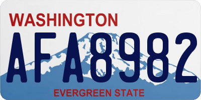 WA license plate AFA8982