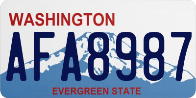 WA license plate AFA8987