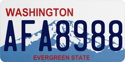 WA license plate AFA8988