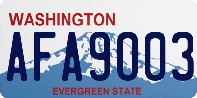 WA license plate AFA9003