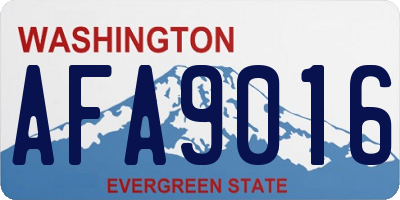 WA license plate AFA9016