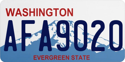 WA license plate AFA9020