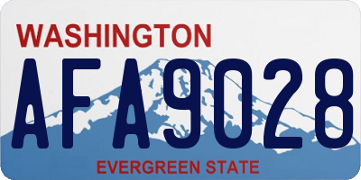 WA license plate AFA9028