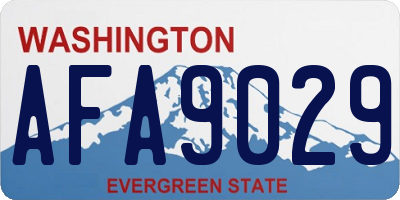 WA license plate AFA9029