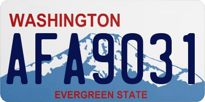 WA license plate AFA9031