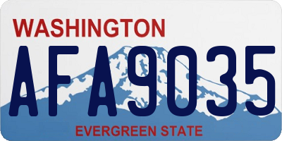 WA license plate AFA9035