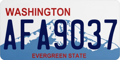 WA license plate AFA9037