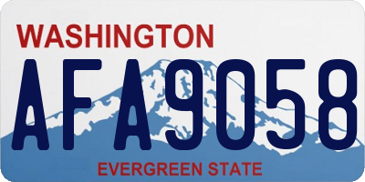 WA license plate AFA9058