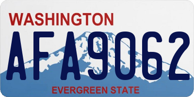 WA license plate AFA9062