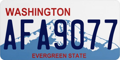 WA license plate AFA9077