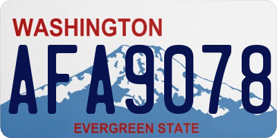 WA license plate AFA9078