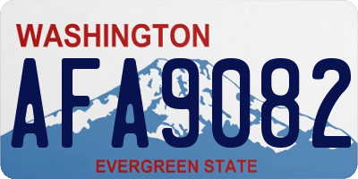 WA license plate AFA9082