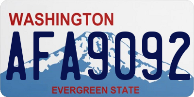 WA license plate AFA9092