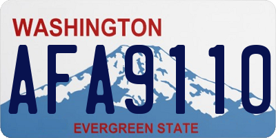 WA license plate AFA9110
