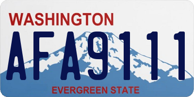 WA license plate AFA9111
