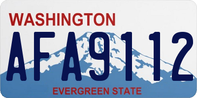 WA license plate AFA9112
