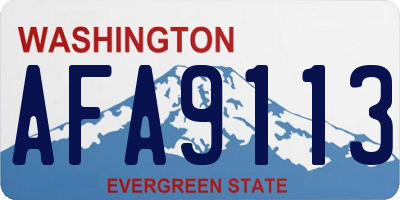 WA license plate AFA9113