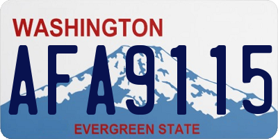 WA license plate AFA9115
