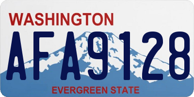WA license plate AFA9128