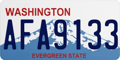 WA license plate AFA9133