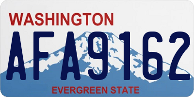 WA license plate AFA9162