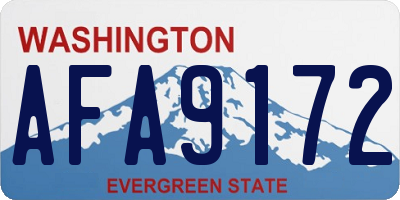 WA license plate AFA9172