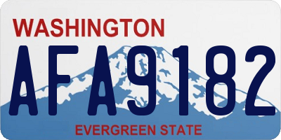 WA license plate AFA9182