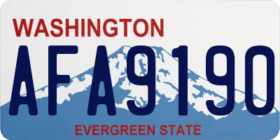 WA license plate AFA9190