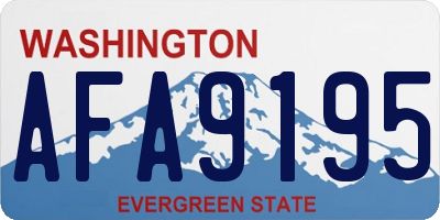 WA license plate AFA9195