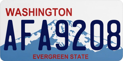 WA license plate AFA9208