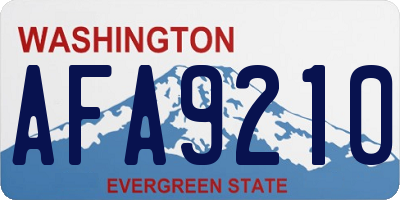 WA license plate AFA9210