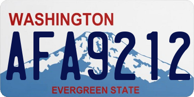 WA license plate AFA9212
