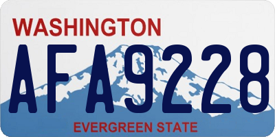 WA license plate AFA9228