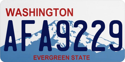 WA license plate AFA9229
