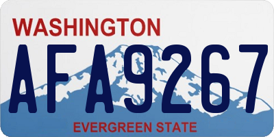 WA license plate AFA9267