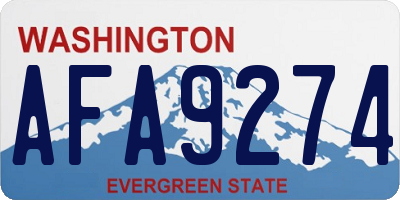 WA license plate AFA9274