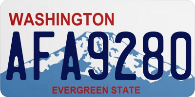 WA license plate AFA9280