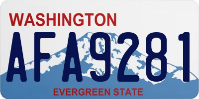 WA license plate AFA9281