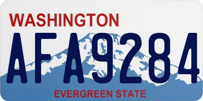WA license plate AFA9284