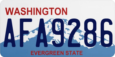 WA license plate AFA9286