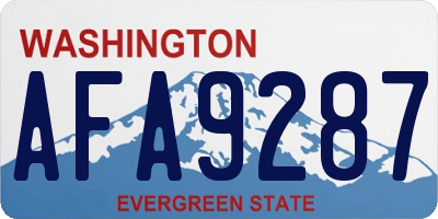 WA license plate AFA9287
