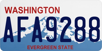 WA license plate AFA9288