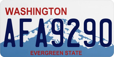 WA license plate AFA9290
