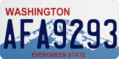 WA license plate AFA9293