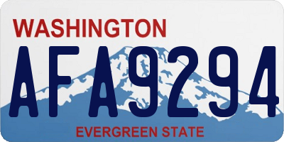 WA license plate AFA9294