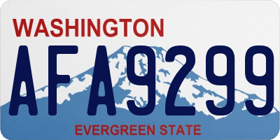 WA license plate AFA9299