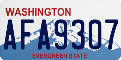 WA license plate AFA9307